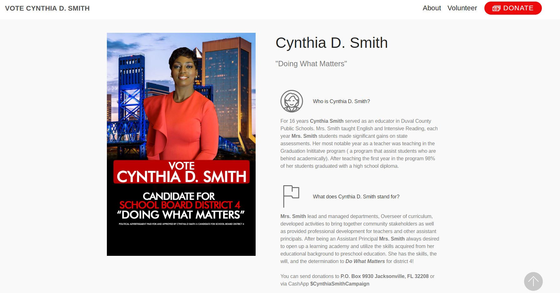 Vote Cynthia D. Smith
